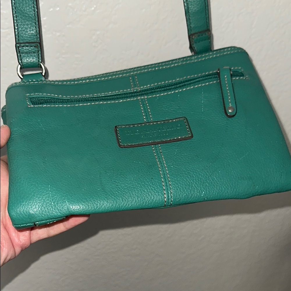 TIGNANELLO Teal Leather Crossbody Bag - Picture 3 of 7